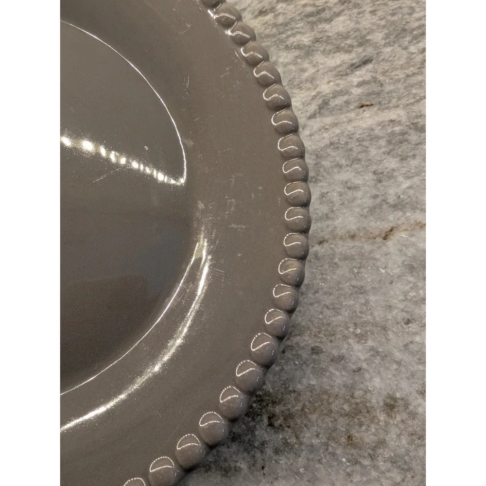 Pier 1 Gray Beaded‎ Salad Plate 8 3/4